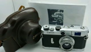 Vintage Canon Vi - T Rangefinder Film Camera In Good Order W/leather Case