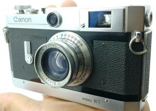 Vintage Canon VI - T Rangefinder Film Camera in good order w/leather case 3