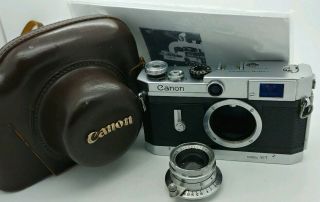 Vintage Canon VI - T Rangefinder Film Camera in good order w/leather case 5