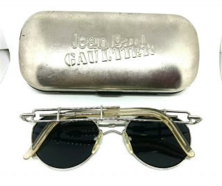 Rare Jean Paul Gaultier 56 - 0174 Vintage Sunglasses Eyeglasses / Silver Migos