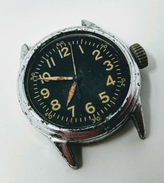 Vintage Wwii Era Military Issue Elgin Type A - 11 Af43 Black Dial Watch 94 - 27834