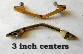 vintage NOS MCM 3 inch centers polished brass 
