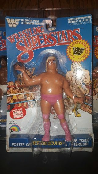 Ljn Adorable Adrian Adonis Vintage Wwf Wwe Rubber Wrestling Figure Moc