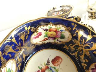 N979 ANTIQUE JOHN ROSE COALPORT TEASET TEA SERVICE COBALT BLUE GILT FLOWERS 10