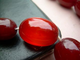 Antique Art Deco Cherry Amber Bakelite Bead Necklace 60.  67 grams. 10