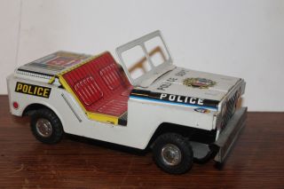 Yone Tin Friction Powered Police Department Jeep