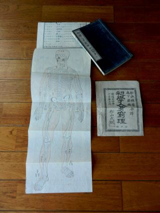 Orig Japanese Woodblock Print Book Set (2 Vols) Medical Guide Meiji 14 (1881)
