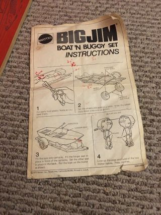 Big Jim Boat ‘N Buggy Set EMPTY Box W/ Instructions Vintage 1973 RARE 7