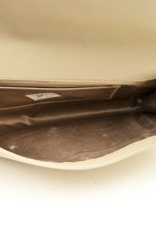 YVES SAINT LAURENT VTG Belle De Jour VE Beige Brown Leather Medium Clutch Purse 7