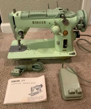 Vintage Singer 319w Sewing Machine With Pedal And Manuals