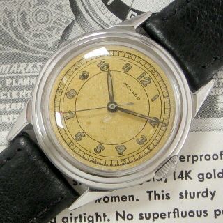 Mens 1940s Movado Wwii Military Taubert Borgel S/s Vintage Swiss Watch