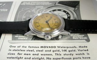 Mens 1940s Movado WWII Military Taubert Borgel S/S Vintage Swiss Watch 3