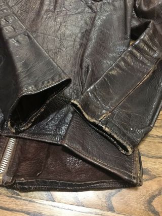 Vintage East West Musical Instruments Co Smoke Buffalo Oxblood Leather Jacket S 11