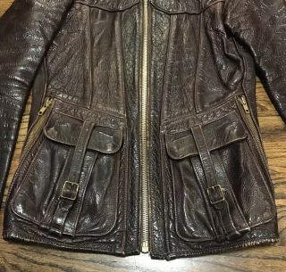 Vintage East West Musical Instruments Co Smoke Buffalo Oxblood Leather Jacket S 12