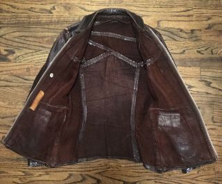 Vintage East West Musical Instruments Co Smoke Buffalo Oxblood Leather Jacket S 5