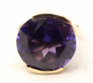 Vtg 14K Gold Color Change Sapphire Ring Sz 5.  75 Huge Stone Cocktail Estate Bezel 6
