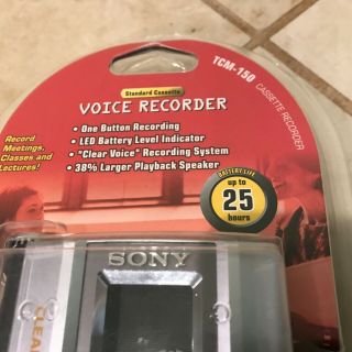 Vintage Sony Standard Cassette Tape Voice Recorder TCM - 150 2