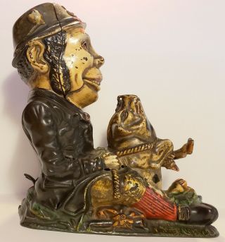 Antique J.  & E.  Stevens: PADDY AND THE PIG Mechanical Bank 3