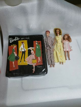 Rare Midge Barbie1958/skipper1963/ Ken Doll1960,  Vintage Barbie Clothes & Case.