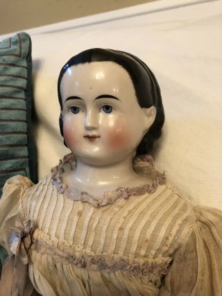 Antique Rare 20” All Civil War Era “alice” Headband Abg China Doll