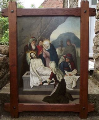 THE DEPOSITION Antique Large Italian OLD MASTER Oil Painting - 2