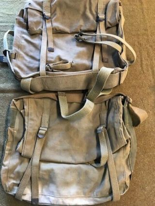 Ww2 Usmc/army Field Pack/haversack Set And Salty - Complete