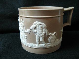 Rare Taupe Jasperware Mug,  Clews