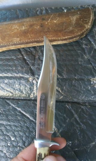 Vintage Puma Pumaster Bowie knife Germany Bone Handle 6396 w sheath 8