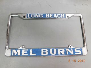 Vintage License Plate Frame " Mel Burns Long Beach " Ford Shelby Cobra Hi - Po 66