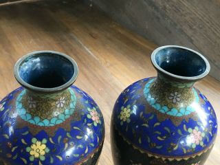 Pair Lovely Old Japanese Cloisonné Vases