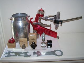 Vintage Binks Model Bbr Spray Gun And Tips And Tools