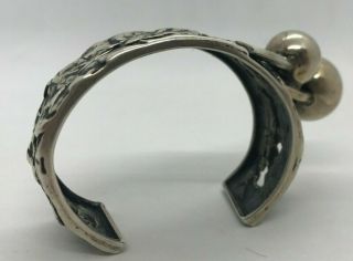 FINE VINTAGE MODERNIST RACHEL GERA 920 SILVER CUFF BRUTALIST BRACELET - BUBBLES 6