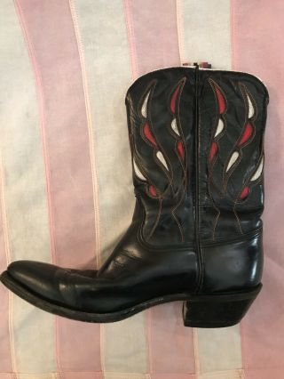 Mens Vintage 50s Acme Leather Cowboy Boots Sz: 8.  5 D 2
