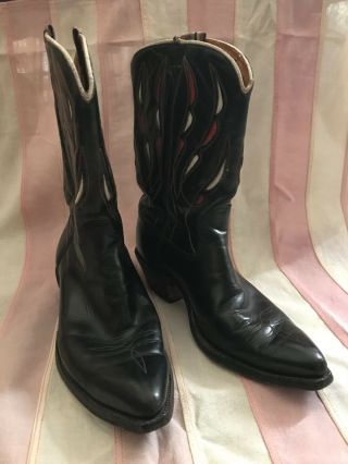Mens Vintage 50s Acme Leather Cowboy Boots Sz: 8.  5 D 4