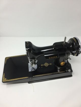 Vintage Singer 3 - 110 Featherweight Sewing Machine 221 Foot Pedal,  Access.