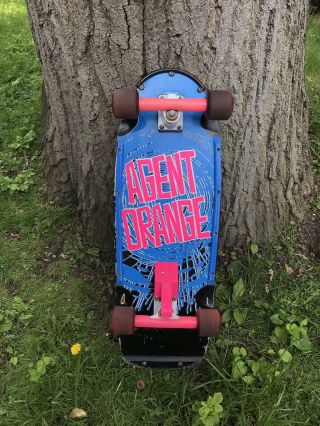 Vintage Vision Agent Orange Skateboard Sims Wheels Gullwing Trucks