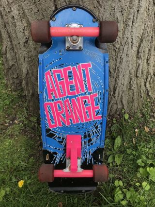 Vintage Vision Agent Orange Skateboard Sims Wheels Gullwing Trucks 2