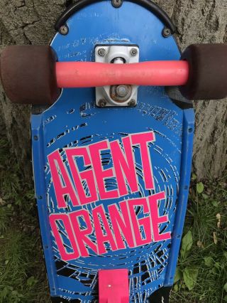 Vintage Vision Agent Orange Skateboard Sims Wheels Gullwing Trucks 3