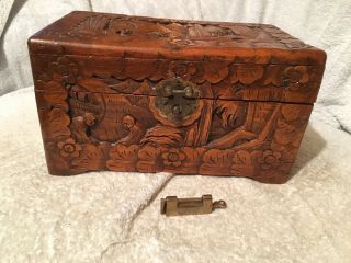 Vintage Carved Chinese Camphor Wood Box