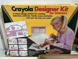 Vintage 1983 Crayola Interior Home Designer Kit Floor Plans Rulers Drafting Toy
