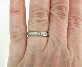 Antique 18K Gold Wedding Band Style Ring With 10 Old Mine Cut Diamonds 2