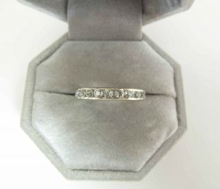 Antique 18K Gold Wedding Band Style Ring With 10 Old Mine Cut Diamonds 7