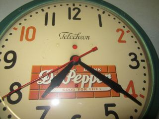 Vintage Telechron Drink Dr.  Pepper Good For Life Round Wall Clock 3