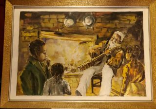 Vintage African - American Watercolor Signed