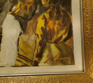 Vintage African - American Watercolor Signed 3
