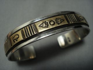 Incredible Vintage Navajo Gold Sterling Silver Bracelet Cuff