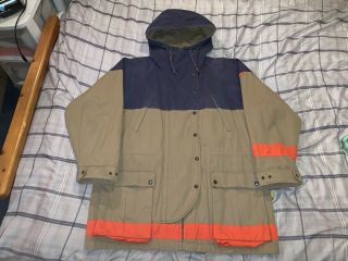 Vintage Polo Country Ralph Lauren Orange Line Jacket Coat Hood Men’s Medium