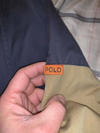 Vintage Polo Country Ralph Lauren Orange Line Jacket Coat Hood Men’s Medium 5