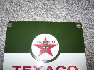 VINTAGE PORCELAIN TEXACO OUTBOARD MOTOR OIL SAE 30 SIGN From 1940 ' S 6