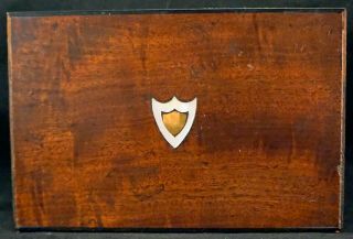 Antique Wooden Trinket Jewelry Dresser Box Mother of Pearl Lock & Key 2